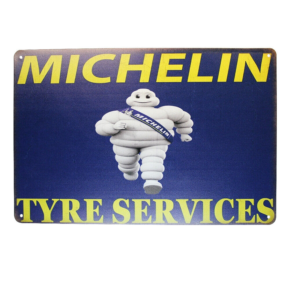 Tin Sign Michelin Tyre Services Sprint Drink Bar Whisky Rustic Look