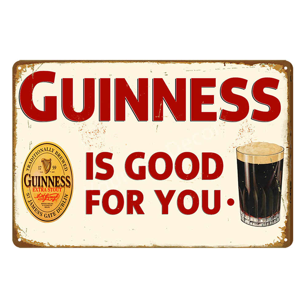 2x Guinness Is Good For You Beer Rustic Metal Tin Sign Vintage Shed Garage Bar