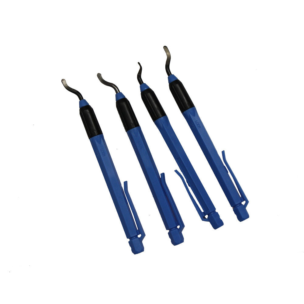 Deburring Tool 4pc Pocket Clip Extra Fine Polish Remove Burrs Garage Repair