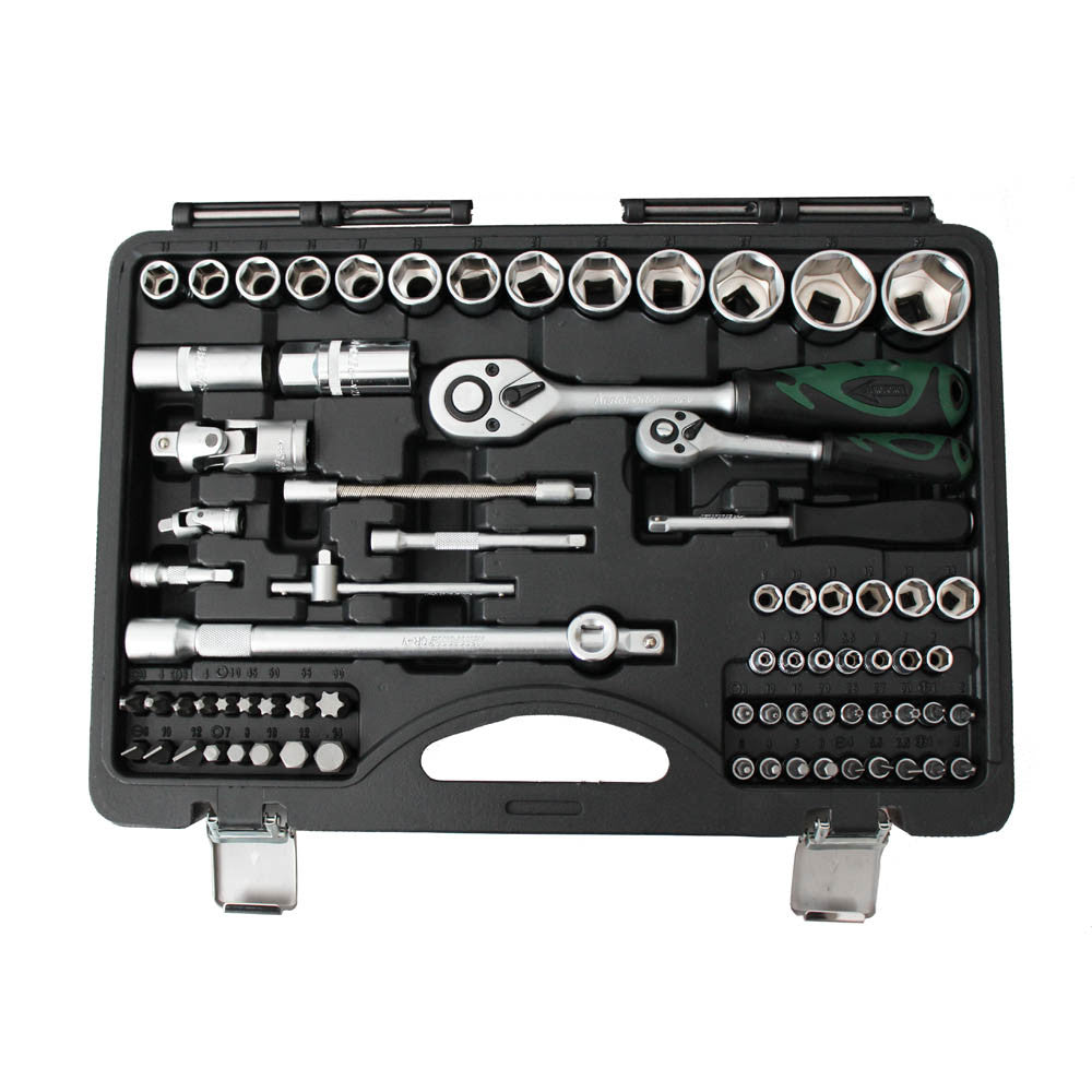 86pc Combo Socket Spanner Set 1/4″ 1/2″ Dr Ratchet Wrench Bit Jointcrv 20003020