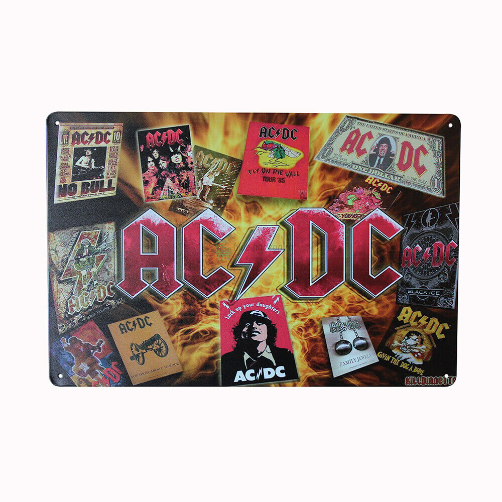 Ac/dc Rustic Metal Sign Vintage Tin Shed Garage Bar Man Cave 200x300mm Cute Chea