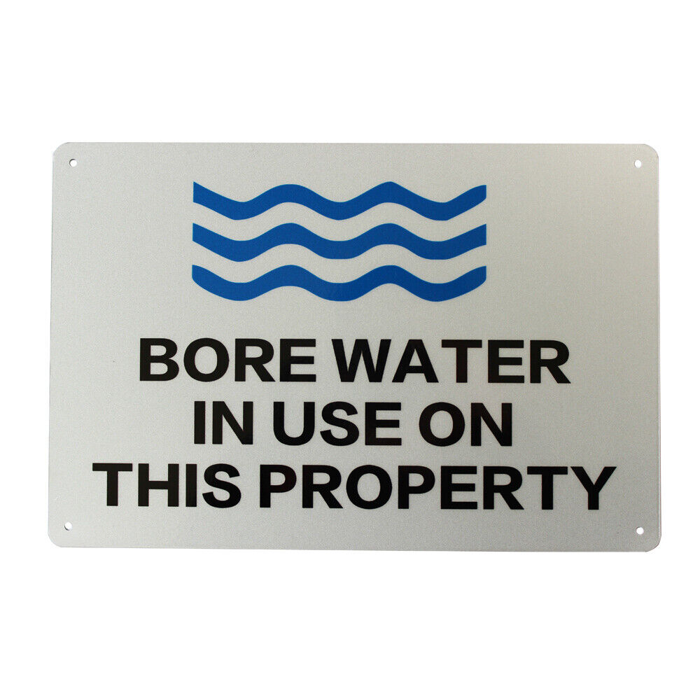 Warning Sign Bore Water In Use On This Property Home Farmer 300x200 Metal Sign
