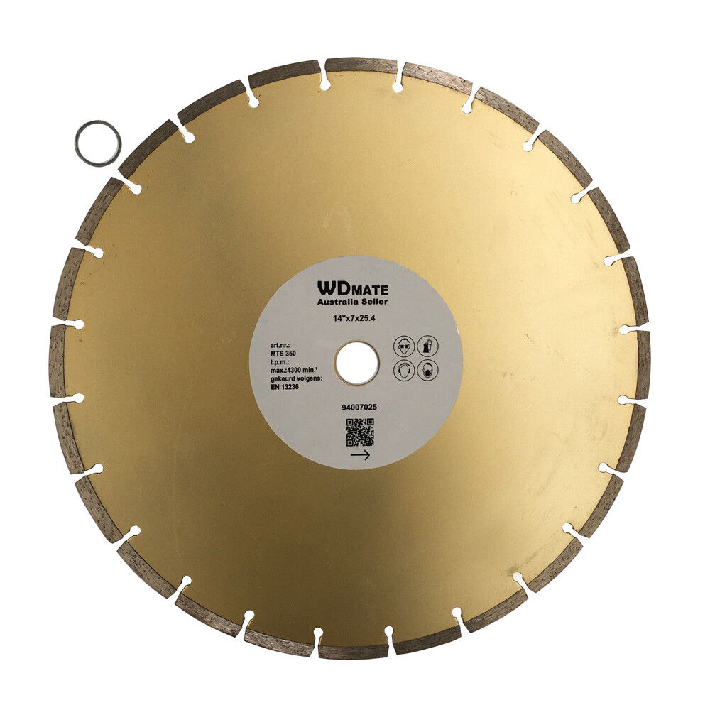 350mm Diamond Circular Saw Disc Dry 7*3mm Segment Cutting Blade 14″ 25.4