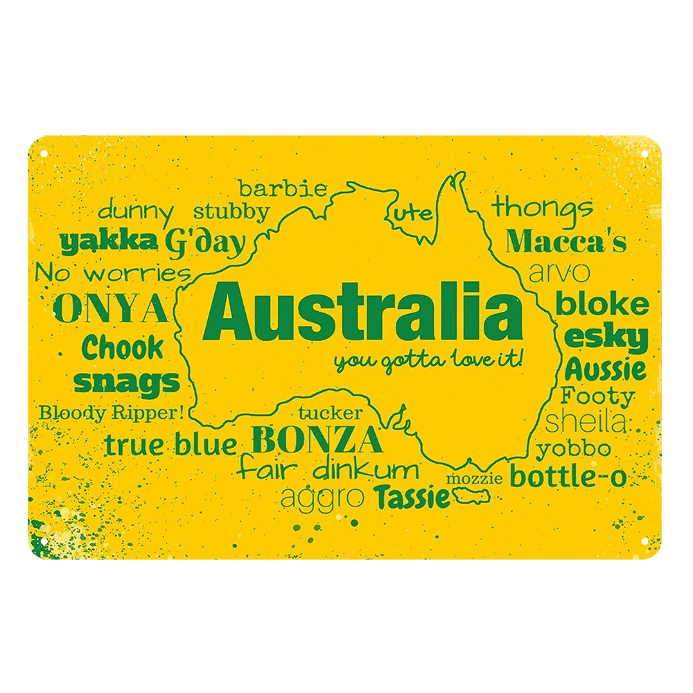 Australia Map Bonza Rustic Metal Sign Vintage Tin Shed Garage Bar