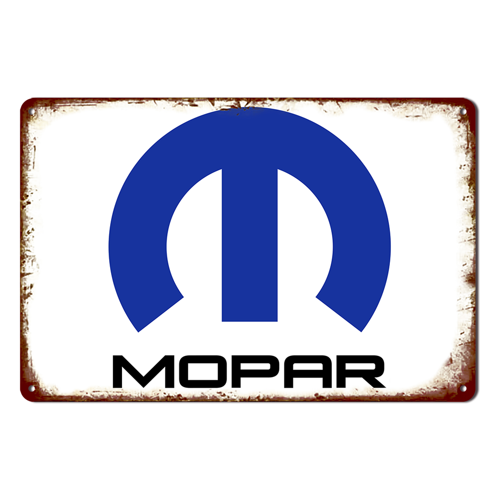 Mopar Tin Metal Sign Auto Oil 20x30cm Rustic Look Vintage Man Cave Car