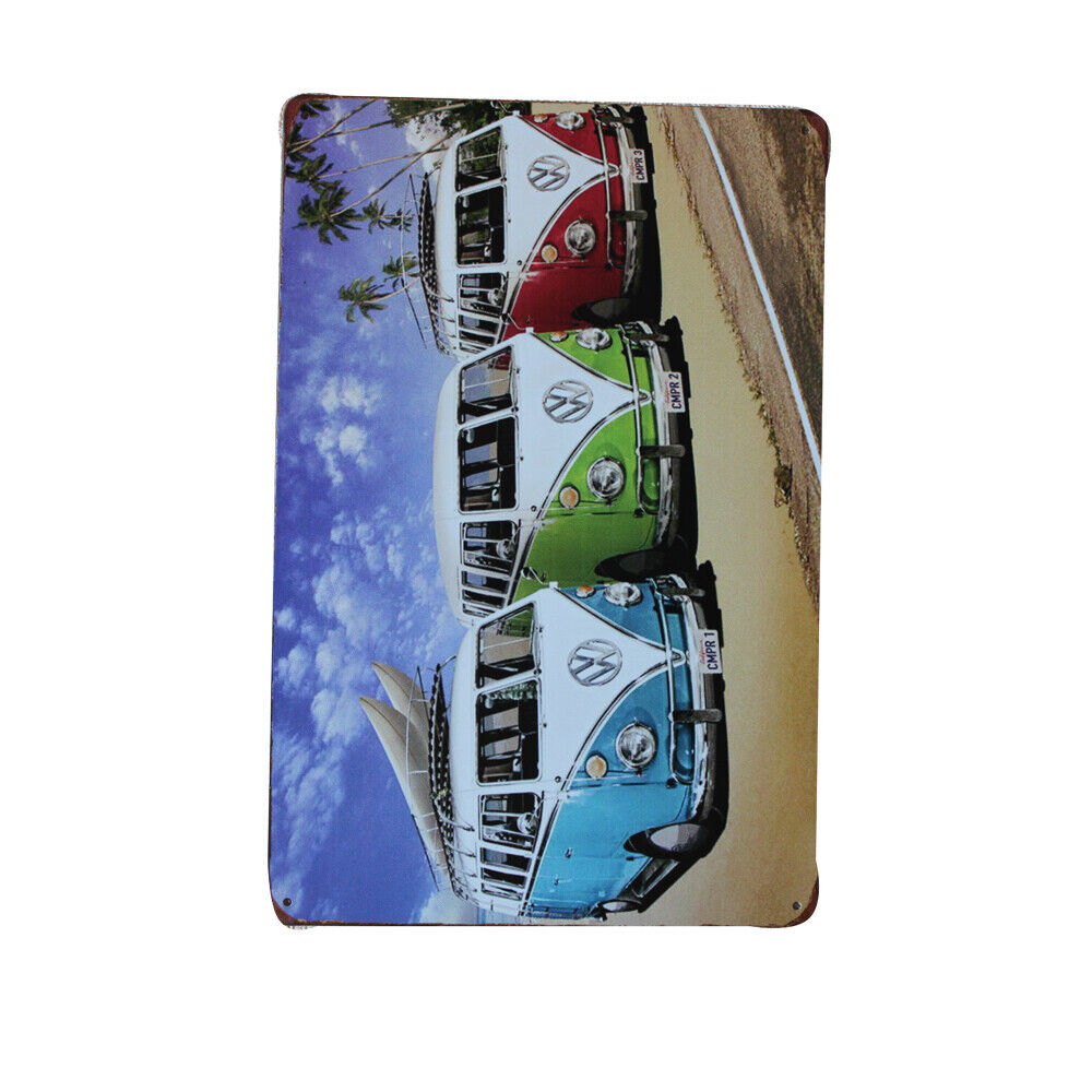 2x Metal Tin Sign kombi Bus Classic Man Cave 200x300mm