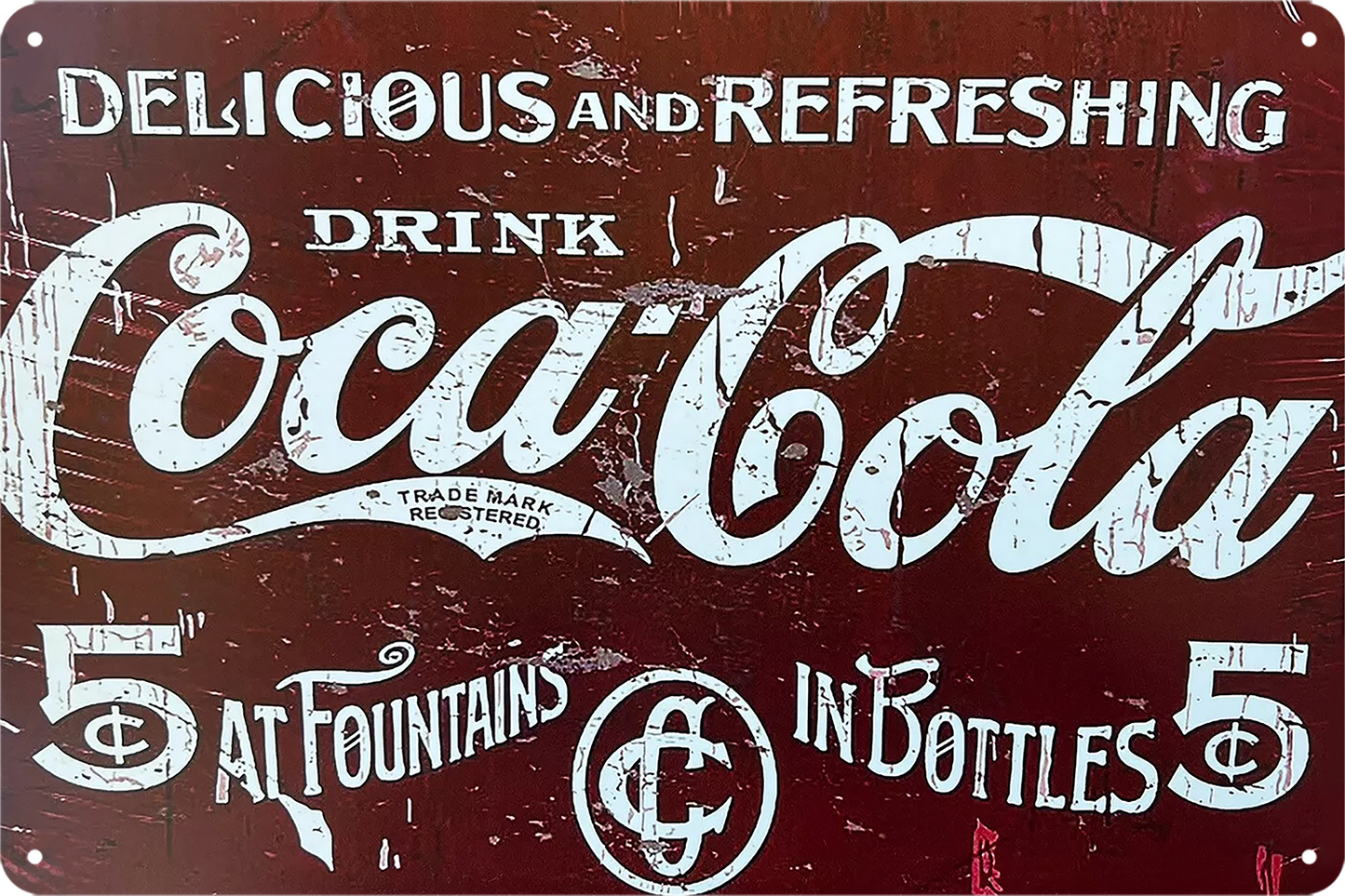 2x Coca Cola Tin Sign Rustic Look Vintage Drink