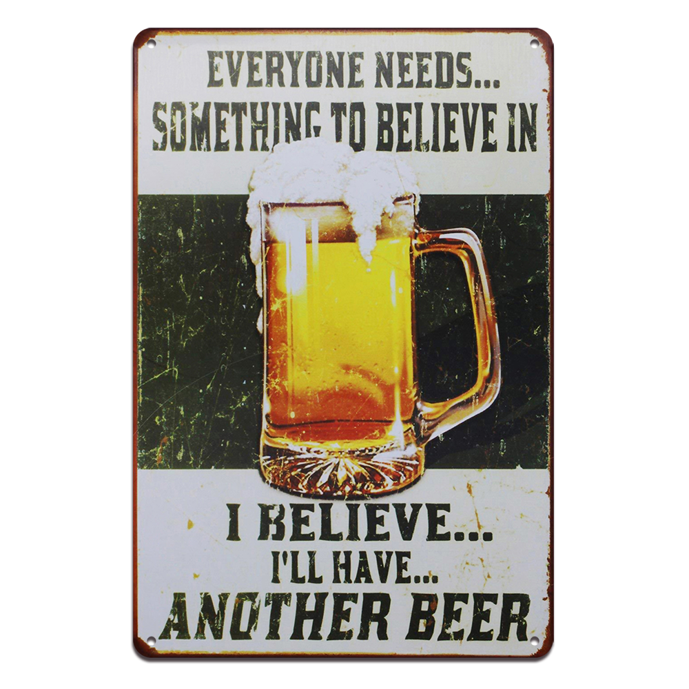 Beer Another Believe In Tin Metal Sign Rustic Look Vintage Man Cave Car