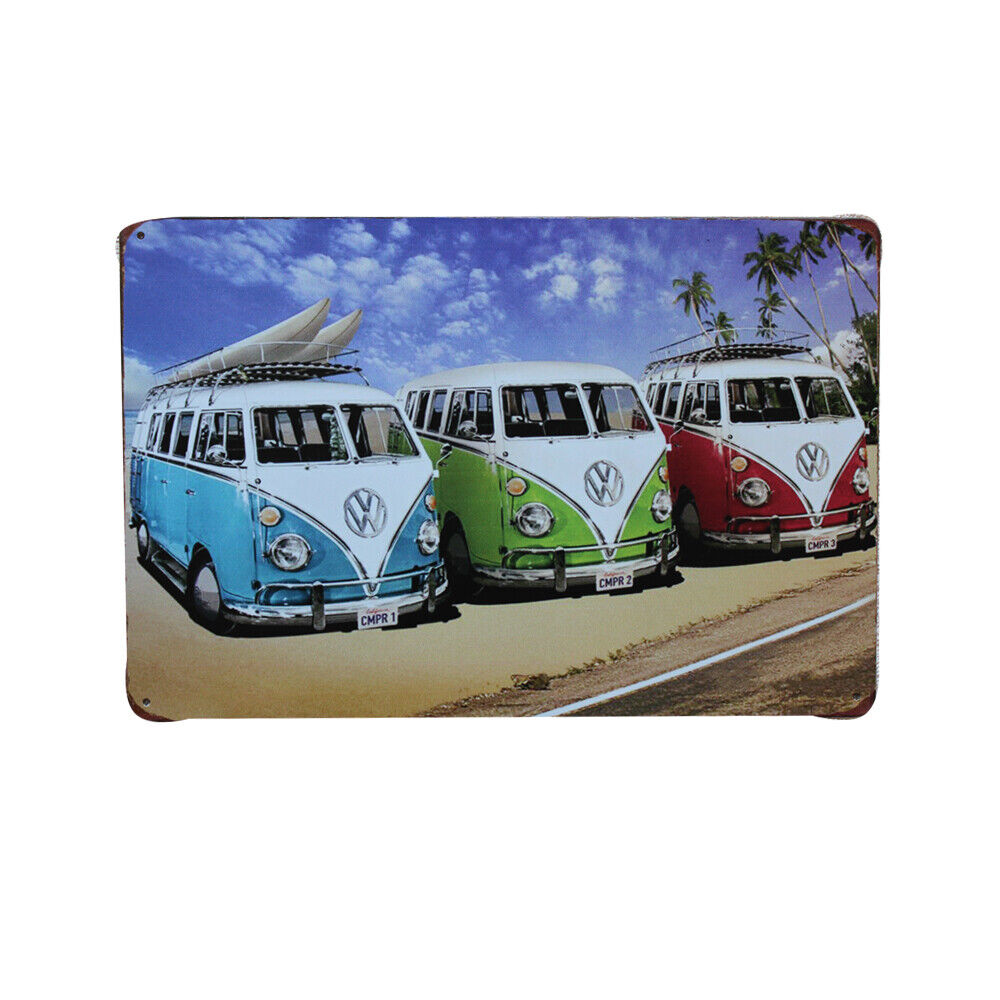 2x Metal Tin Sign kombi Bus Classic Man Cave 200x300mm