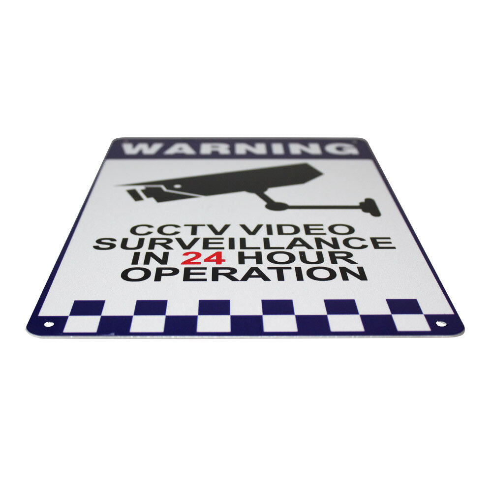 Warning Safety Sign Camera Cctv 200x300mm Reflective Under 24h Surveillance