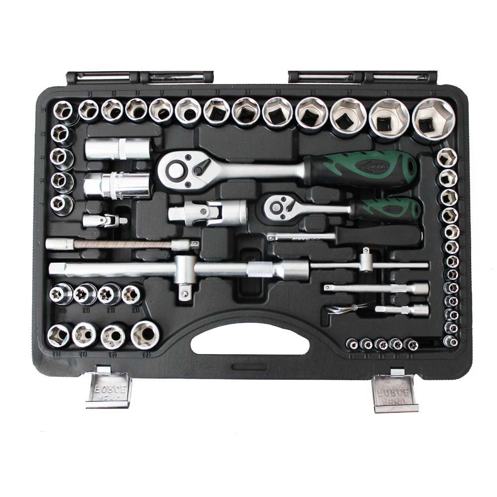 71pc Combo Socket Spanner Set 1/4″1/2″ Dr.Ratchet Wrench Jonit Crv Tool 20003016