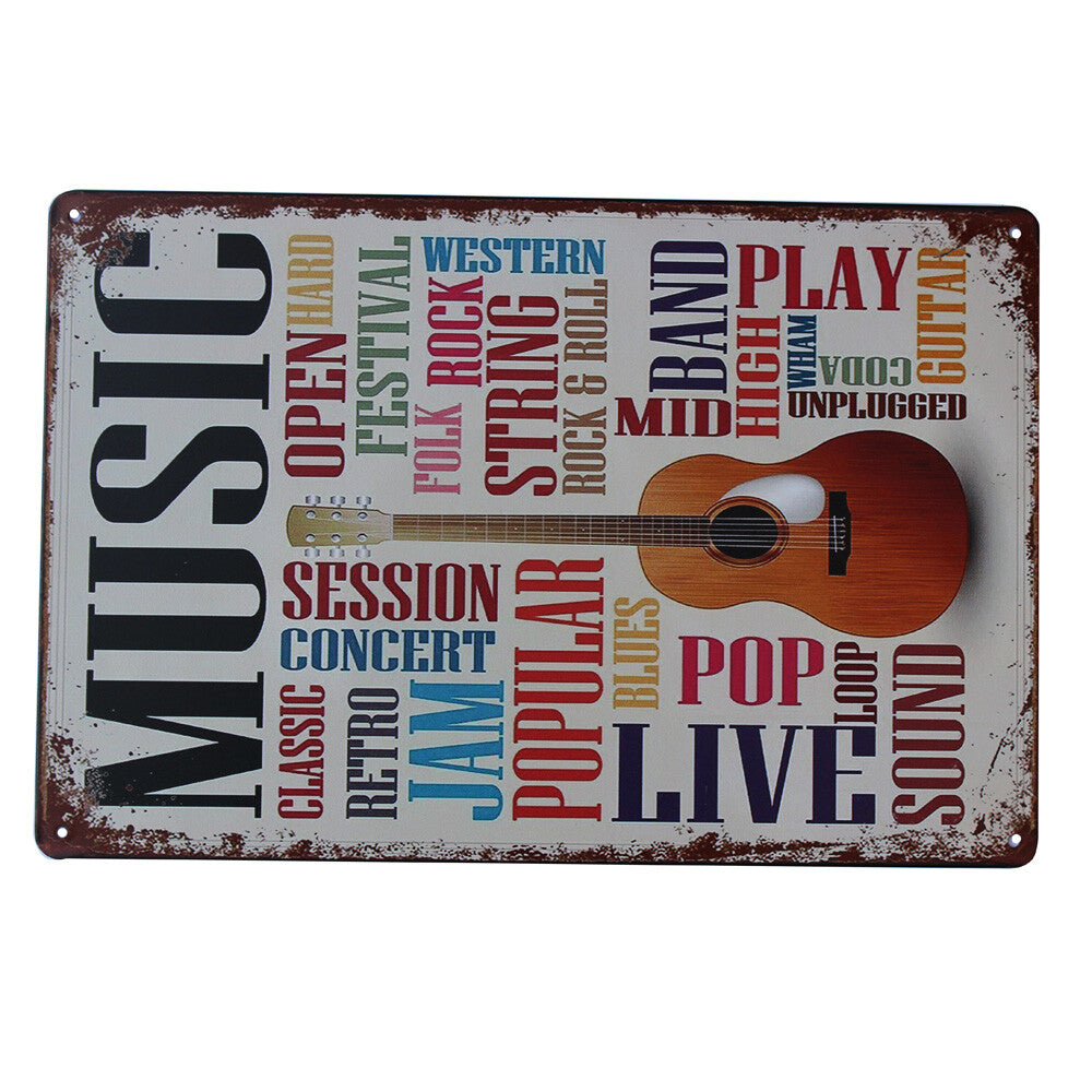 Tin Sign?music Guitar 200*300 Metal Jam Rock Roll Pop Classic Popular Band Decor