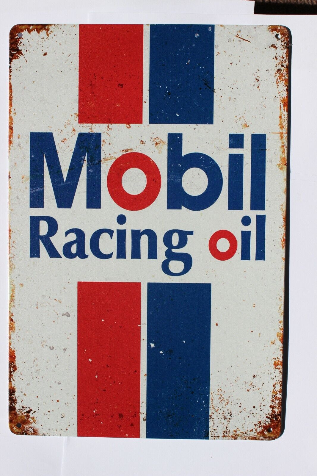 Warning Sign Tin Mobil Racing French Flag Metal Oil Auto Car Gas Fuel 300x200mm