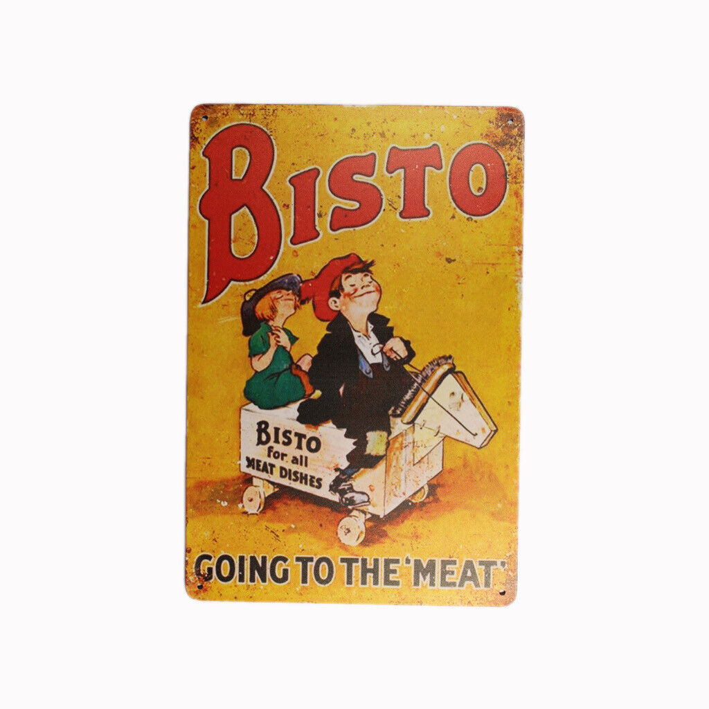 Tin Sign Bisto Meat Sprint Drink Bar Whisky Rustic Look