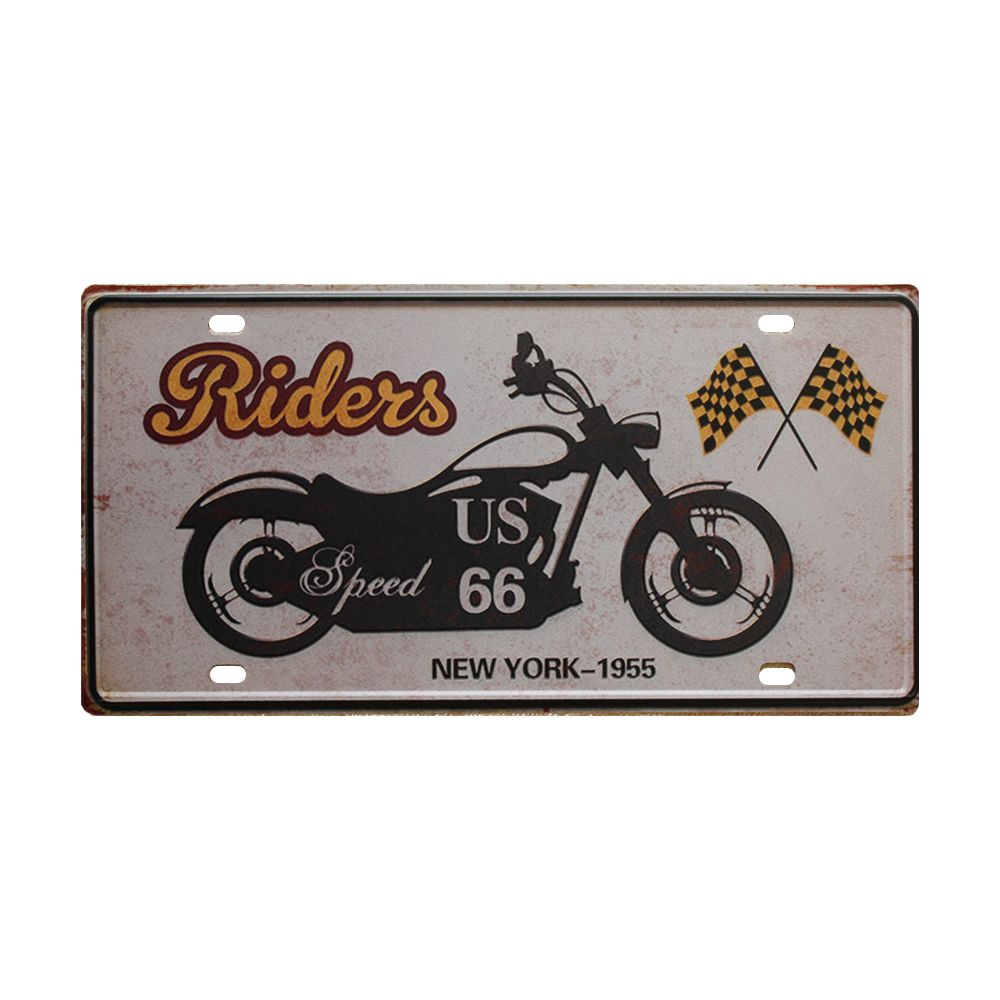 Tin Sign Riders New York 1955 Metal Tin Sign Vintage Retro Man Cave 150x300mm