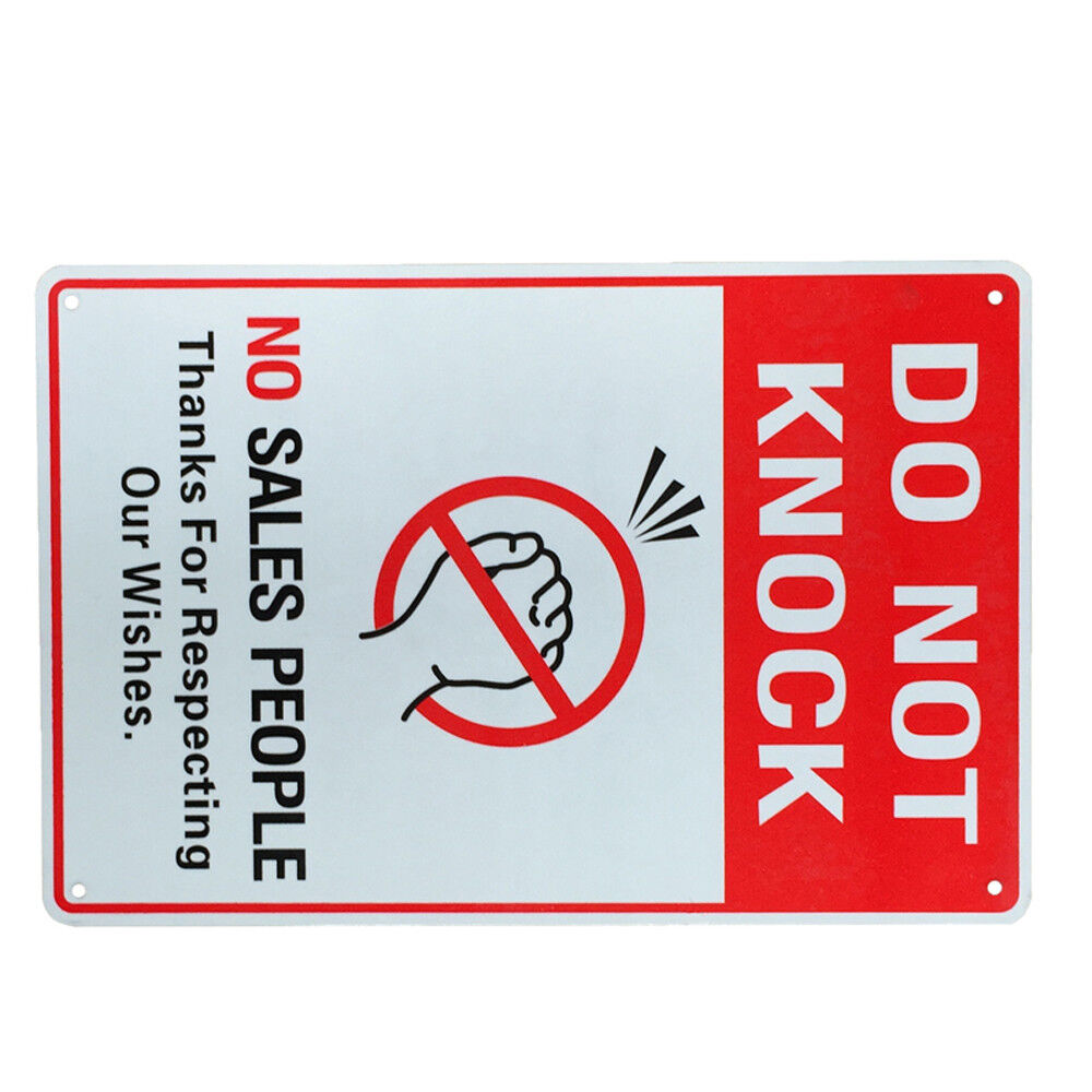 Warning Sign Do Not Knock Sales People 200x300mm Metal Notice Private Property