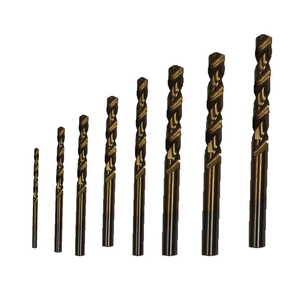 8pcs High Speed Steel Twist Drill Set 3-10mm Titanium Coated Hss Metric Quality