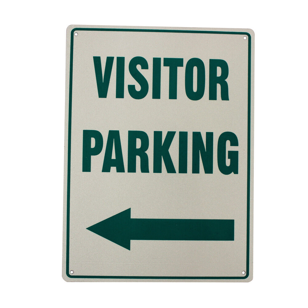 Warning Notice Visitor Parking Sign Left Arrow metal Sign 200x300mm Office Pro