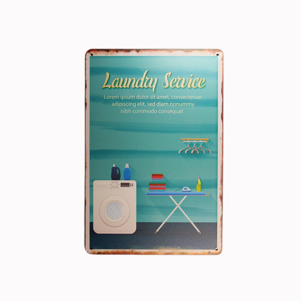Tin Sign Laundry Service Sprint Drink Bar Whisky Rustic Look Cool