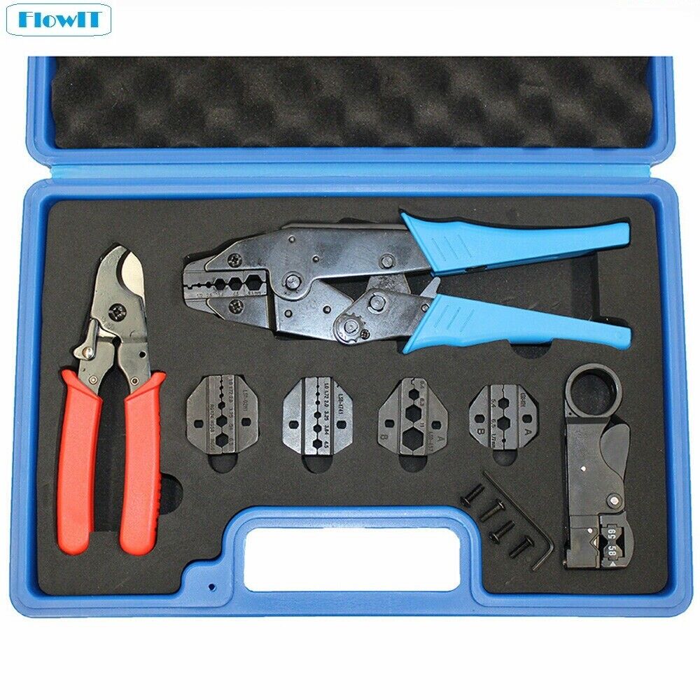 5 Die Versatile Crimping Plier Stripper Wire Cutting Coaxial Rg58/59/62/3c/4c 7i