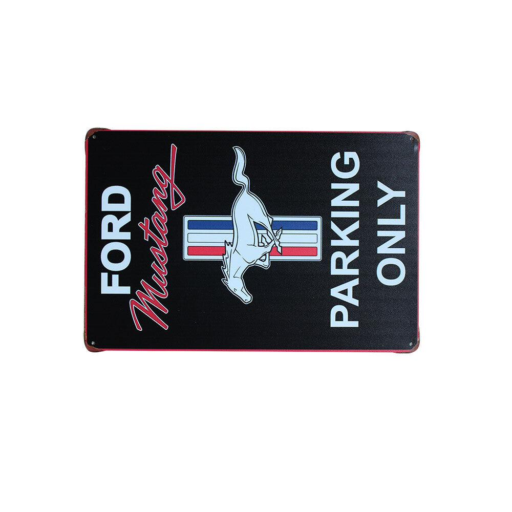 Metal Tin Sign Ford Mustang Parking Only 200x300mm Metal Novelty Sign