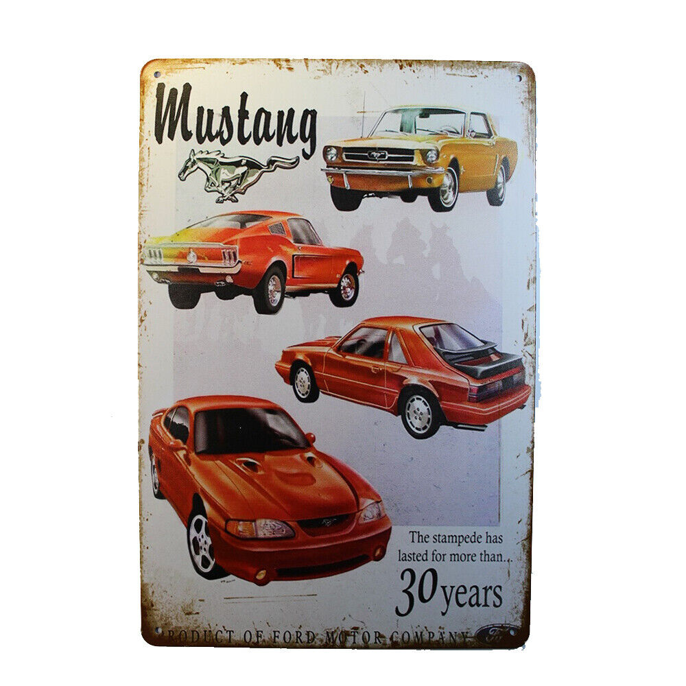 Tin Sign Mustang 30yaears Sprint Drink Bar Whisky Rustic Look