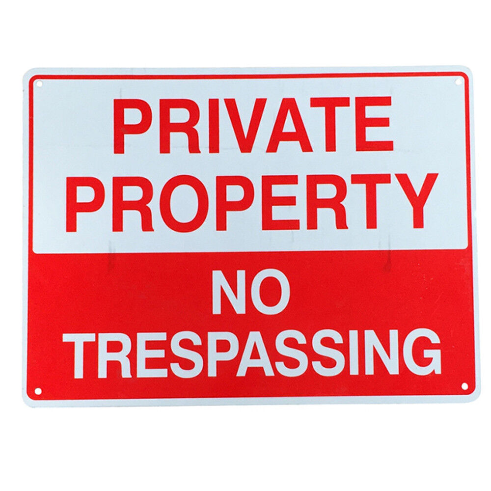 Warning Sign No Trespassing 200x300mm Metal Private Property Home Cctv Safe Mark