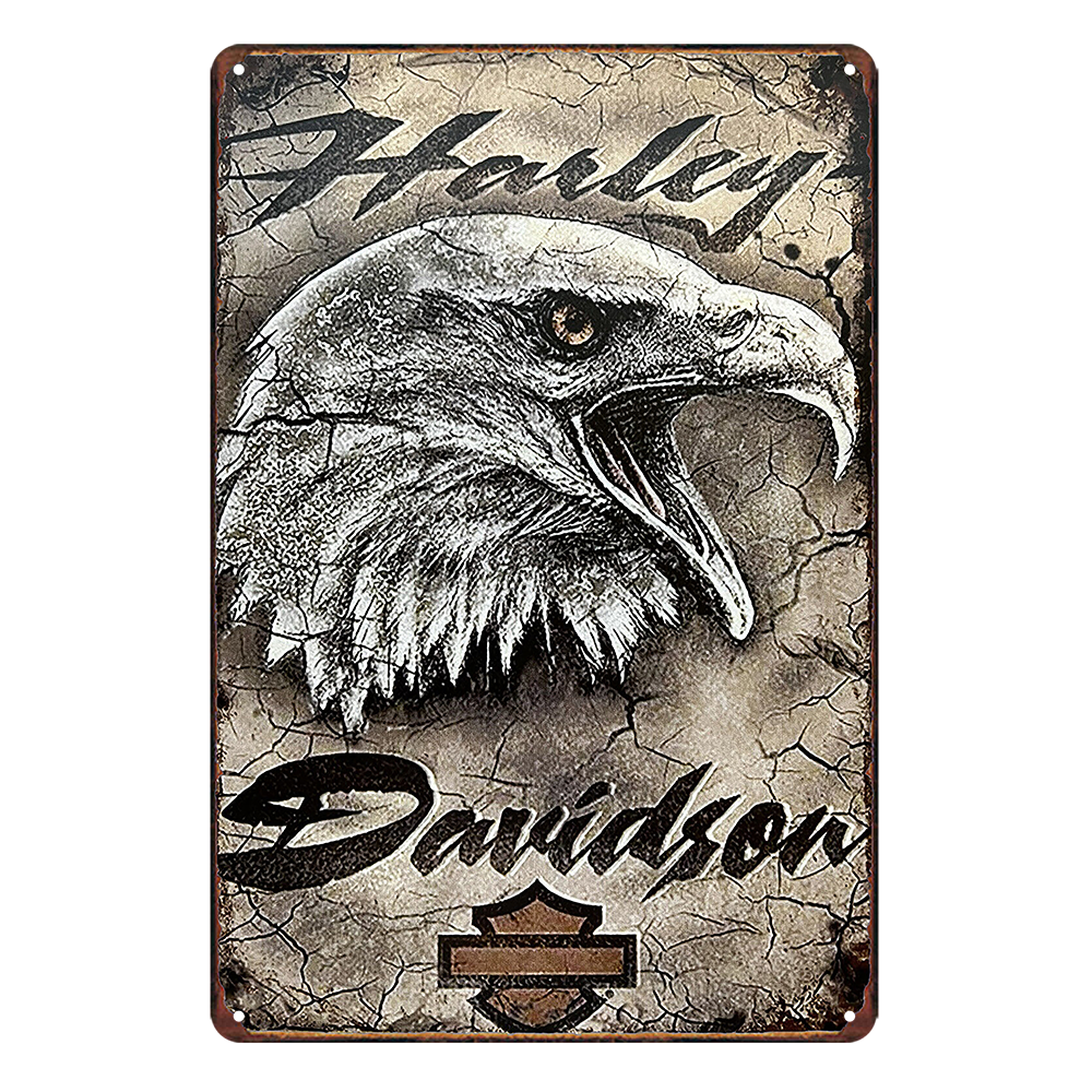 Harley Davidson Motor Tin Metal Sign Rustic Look Vintage