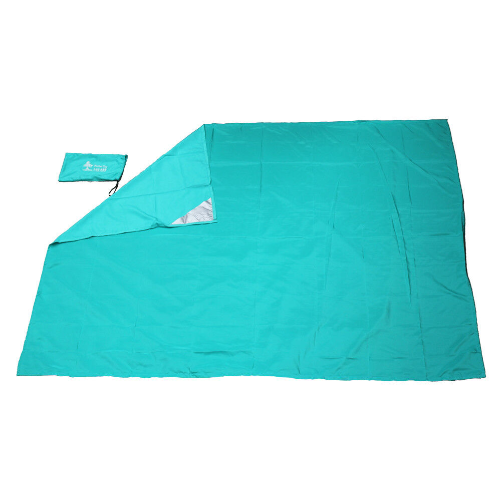 Beach Mat Picnic 1.5x2m Skyblue Grass Blanket Pocket Nosand Soft Light Fast-dry