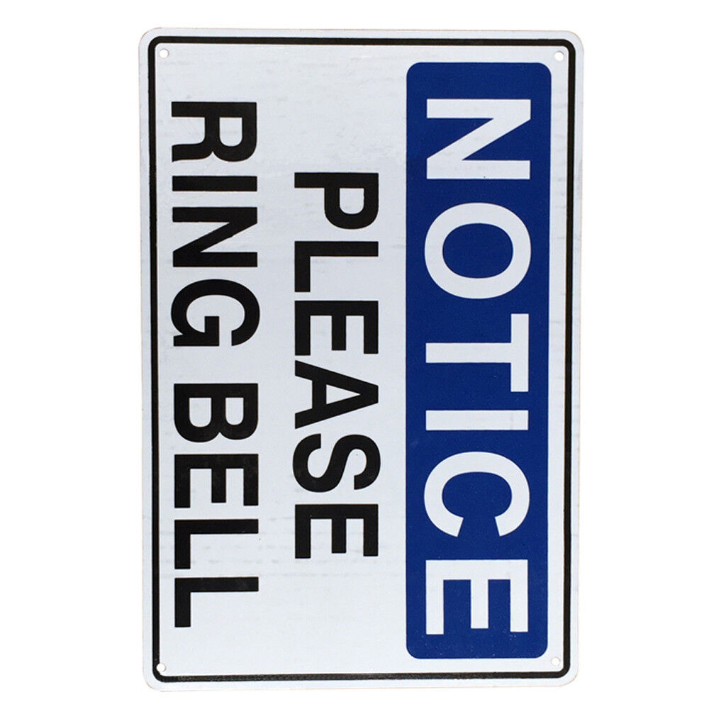 Notice Warning Sign Please Ring Bell 200x300mm Private Property Home Metal Safe