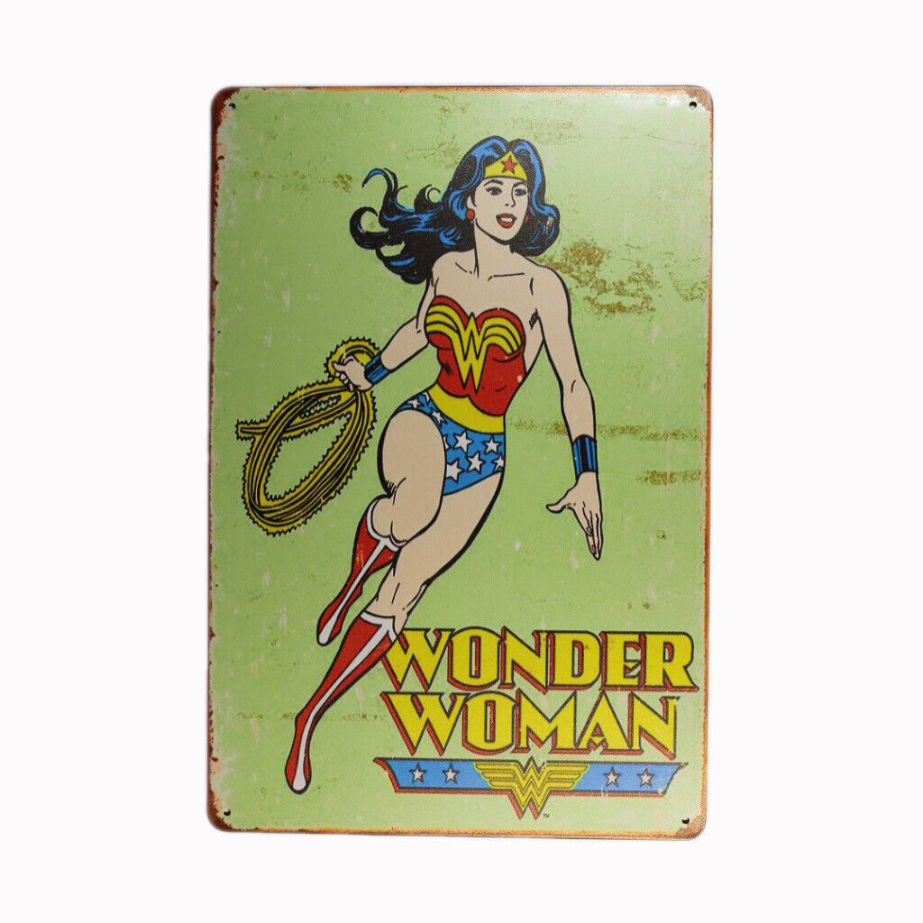 Tin Sign Wonder Woman Sprint Drink Bar Whisky Rustic Look