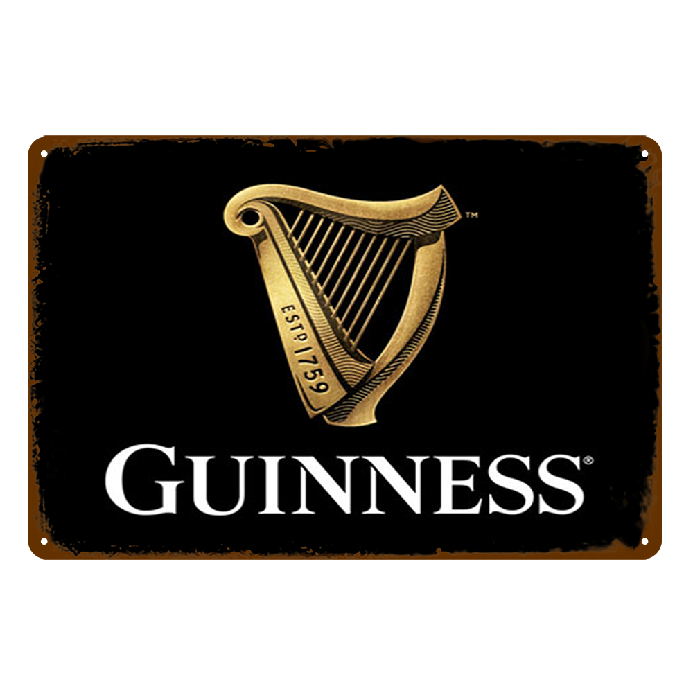 2x Beer Guinness Est 1759 Rustic Tin Sign Vintage Garage Bar Drink