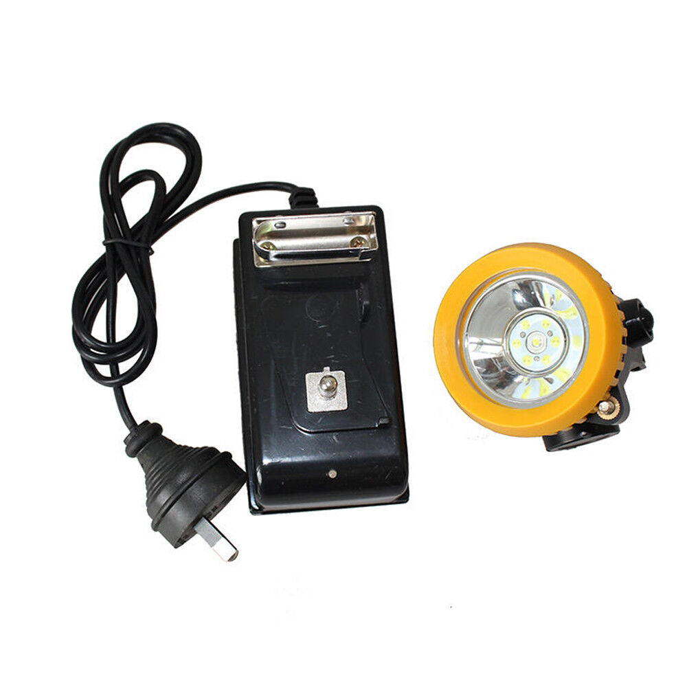 Miner Lamp Light 1w 3500lx Head Power Cordless Torch Led Helmet Safety