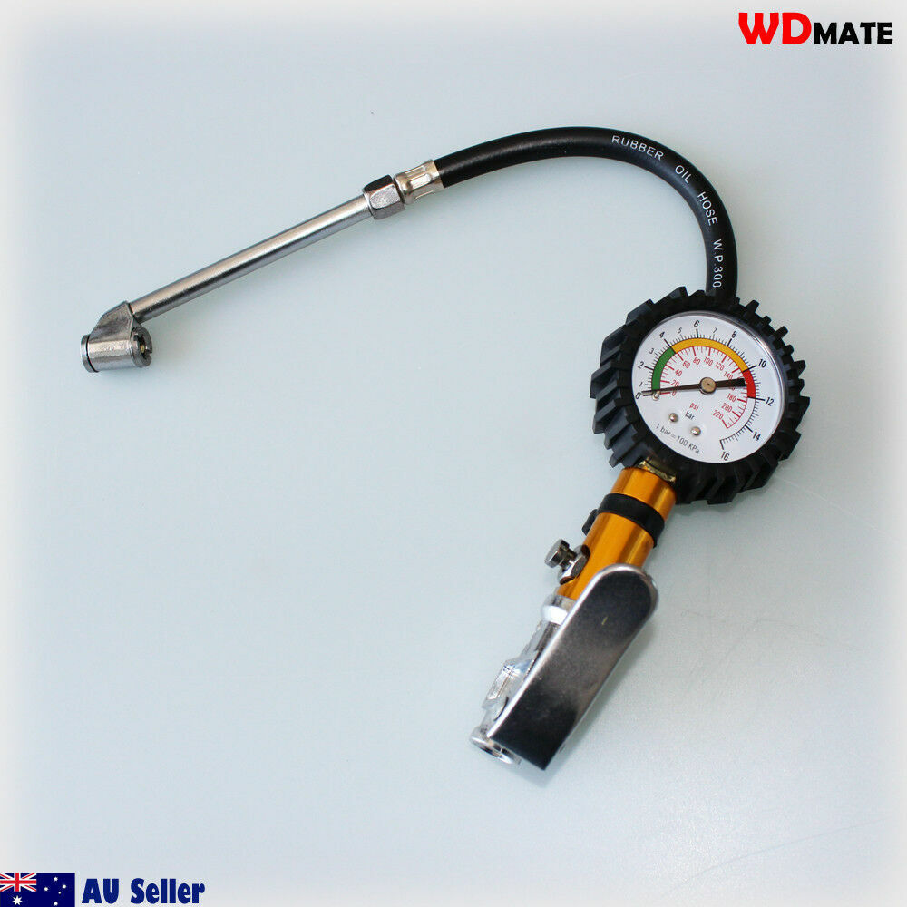Inflator Deflator Tyre 1/4“ Npt 220psi Dial Gauge 15bar Air-bleed Button Garage