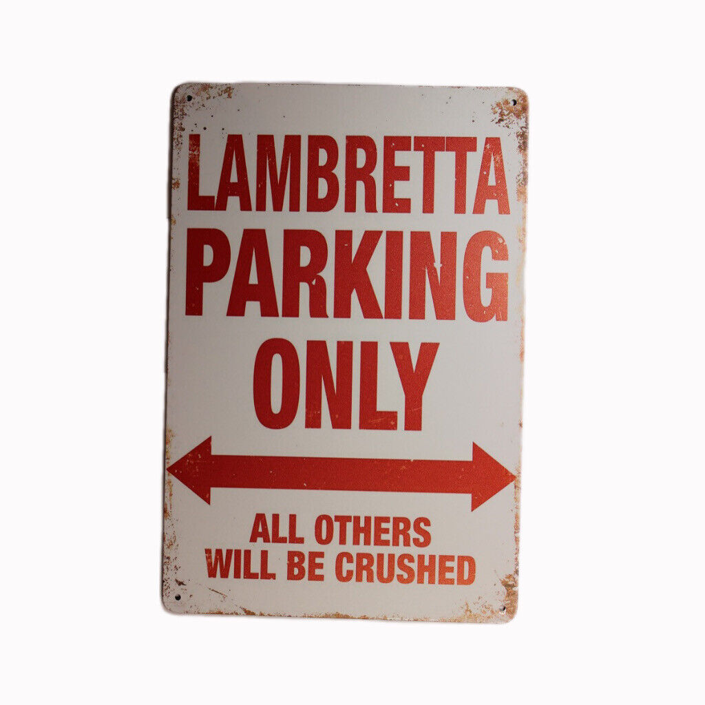Tin Sign Lambertta Parking Only Sprint Drink Bar Whisky Rustic Look