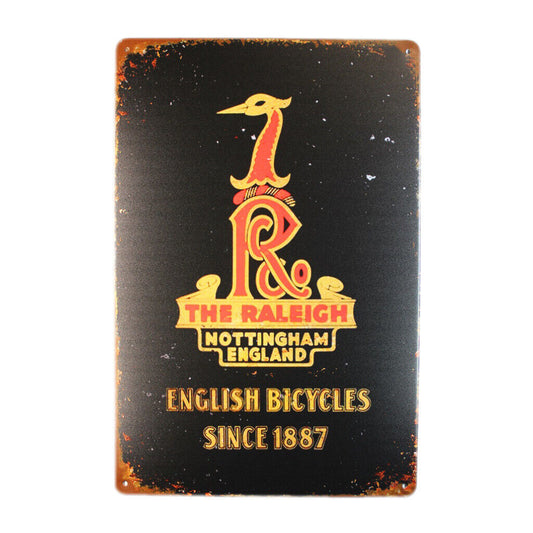 Tin Sign English Bicycles Since 1887 Sprint Drink Bar Whisky Rustic Look