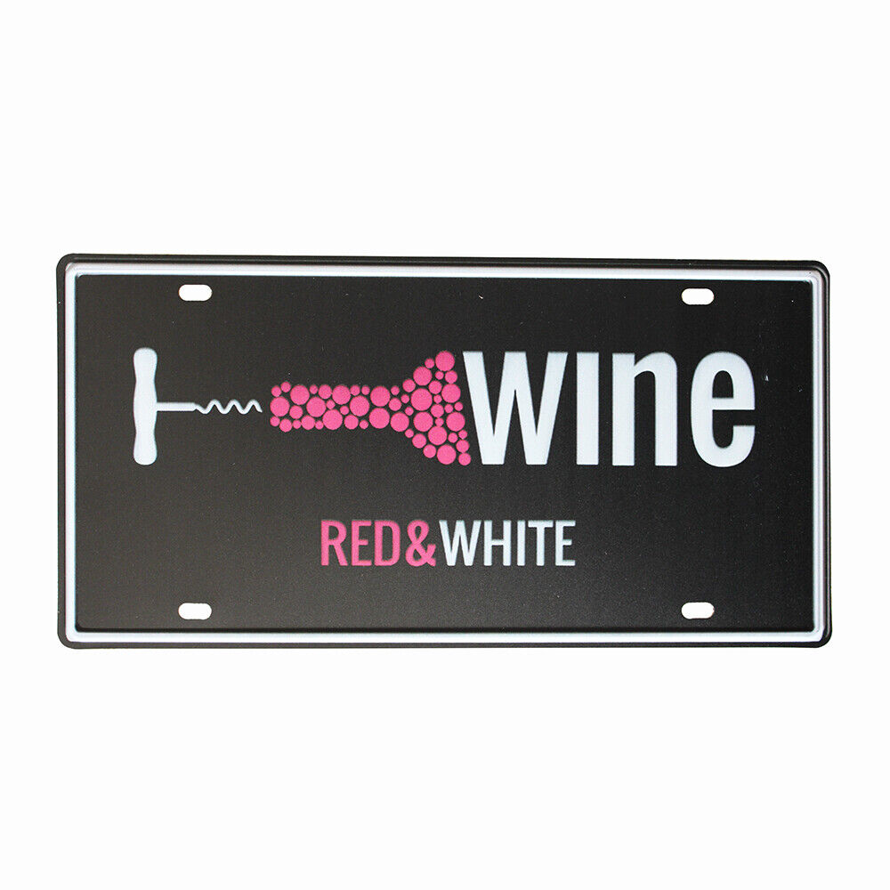 Tin Sign Wine Red White Metal Tin Sign Vintage Retro Man Cave 150x300mm Metal