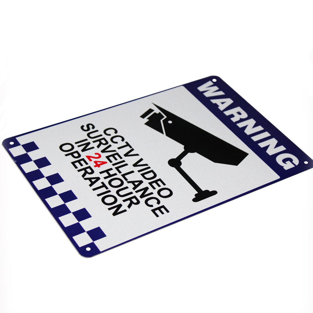 Warning Safety Sign Camera Cctv 200x300mm Reflective Under 24h Surveillance