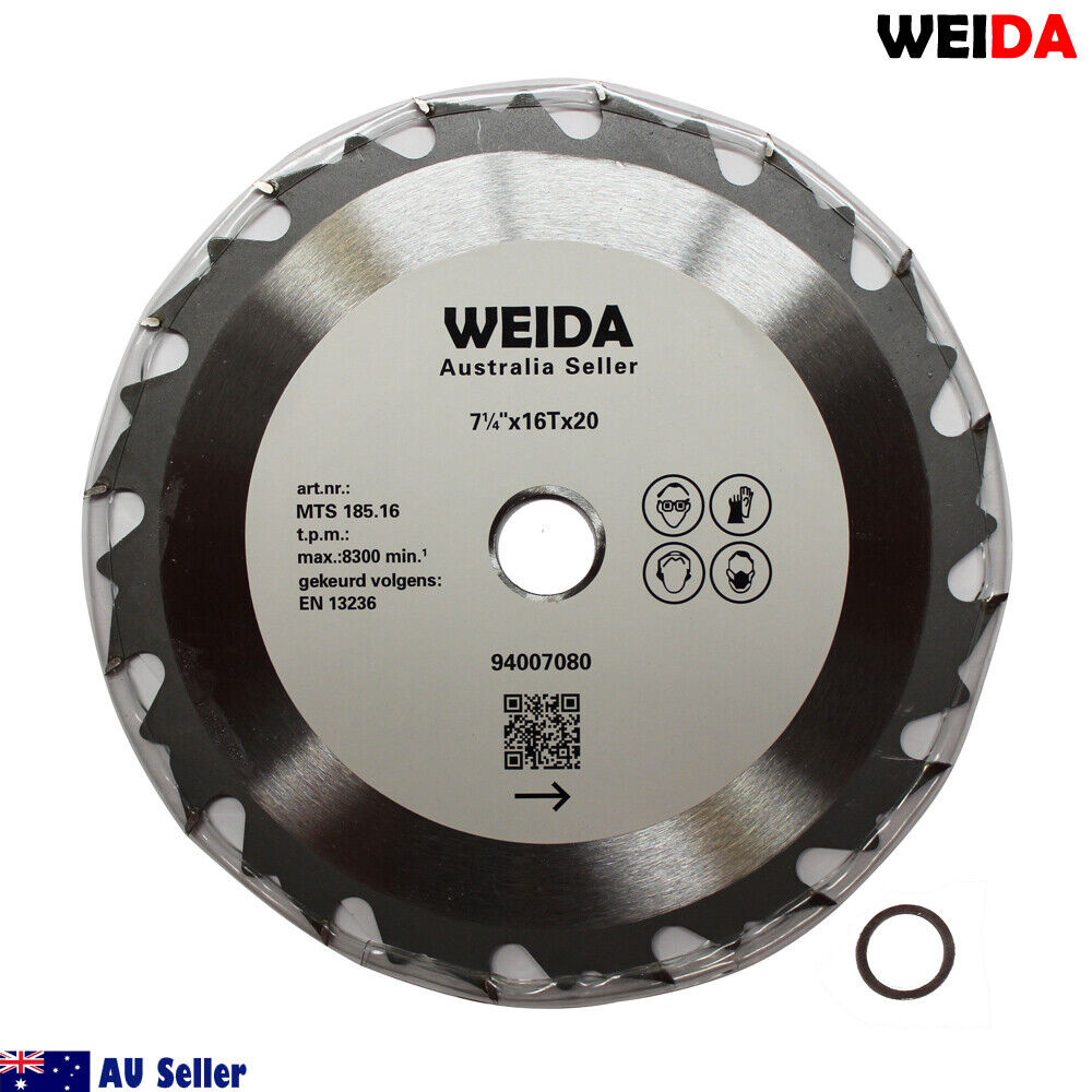 185mm Wood Circular Saw Blade Cutting Disc 7-1/4” 16t Bore 20/16mm 2.2mm Kerf
