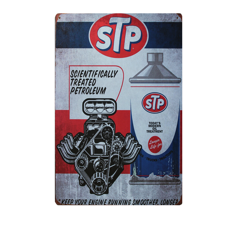 Metal Tin Sign Stp Rustic Look Vintage 200x300mm Man Cave Shed Garage & Bar Sign