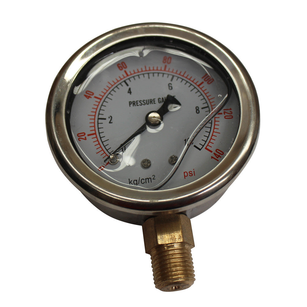 Liquid Oil Filled Pressure Gauge 63mm 140psi 10bar G1/4″ Dia2.5” Fuel Air Meter
