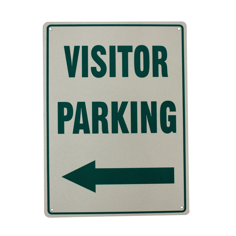 Warning Notice Visitor Parking Sign Left Arrow metal Sign 200x300mm Office Pro