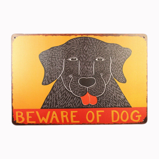 Tin Sign Beware Of Dog Sprint Drink Bar Whisky Rustic Look
