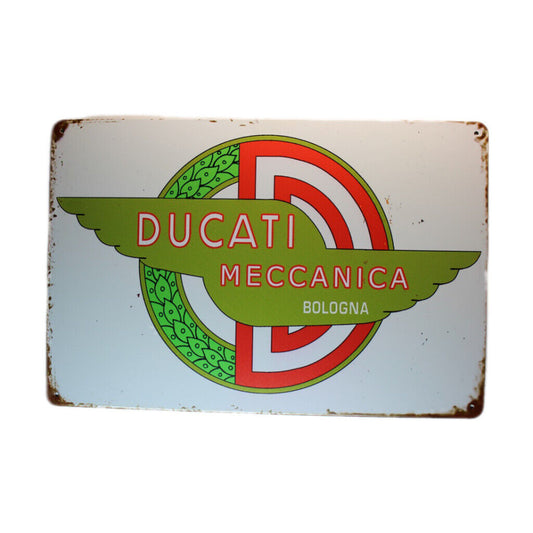 Tin Sign Ducati Meccanica Sprint Drink Bar Whisky Rustic Look