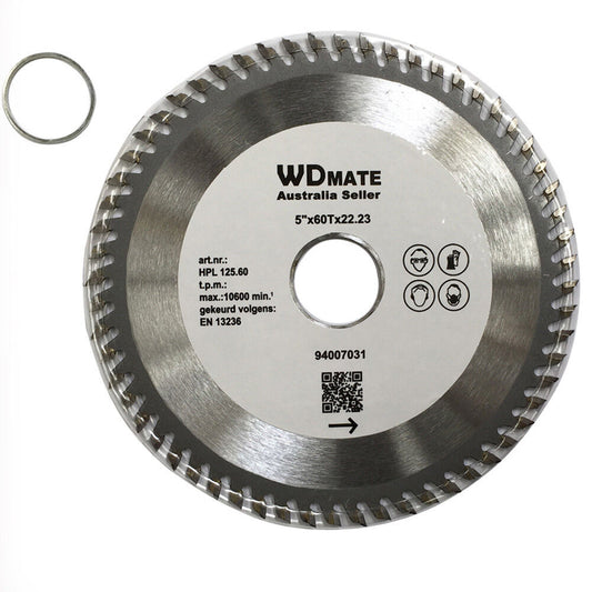 125mm 60t Wood Cutting Disc 5.0″ Tct Circular Saw Blade Atb 22.2/20 Timber Wheel