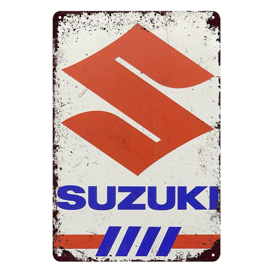 Suzuki Auto Rustic Metal Sign Vintage Tin Shed Garage Bar