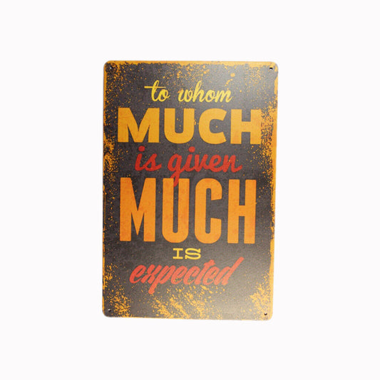 Tin Sign Much Expected Sprint Drink Bar Whisky Rustic Look