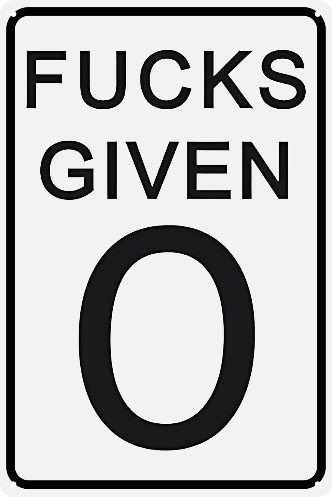 F*cks Given A Zero Tin Sign Rustic Look  Retro 20x30cm