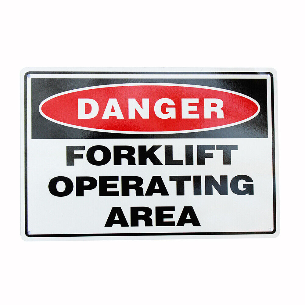 Warning Forklift Operating Area Sign 200*300mm Metal Reflective Workpl ...