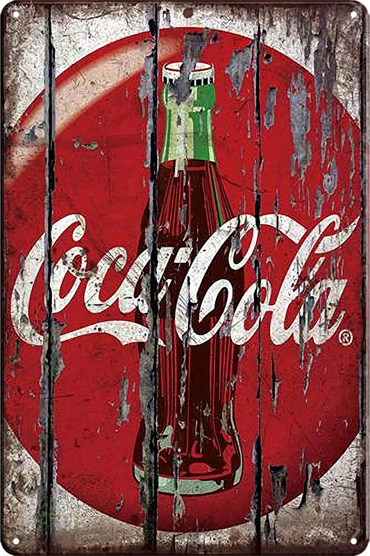 Coca Cola Tin Metal Sign Rustic Look Vintage